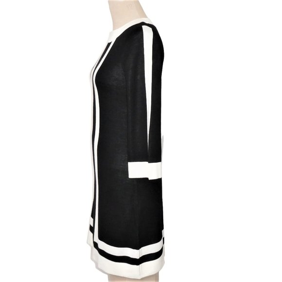 I.N.C International Concepts Black/Off White Stripe Pattern A Line Dress… - Picture 3 of 9